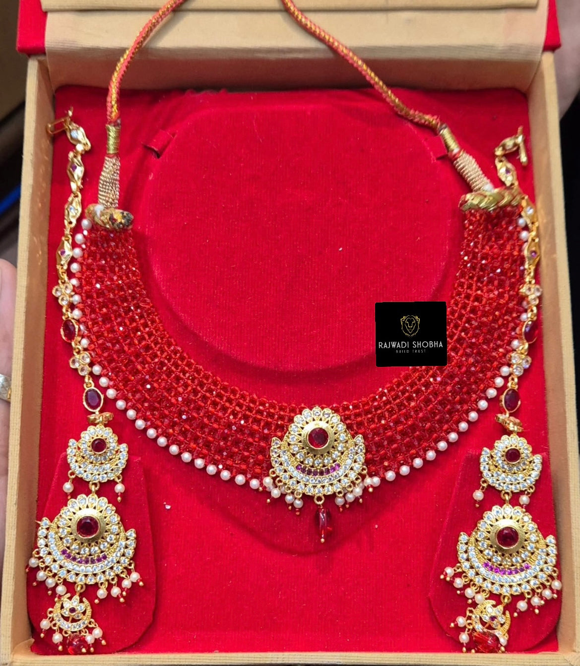 Necklace with Earrings , artificial jewellery set | Polish guarantee with Box