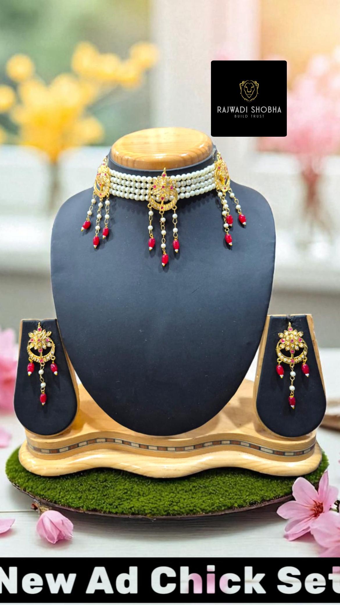 Necklace paired with Elegant Earrings
