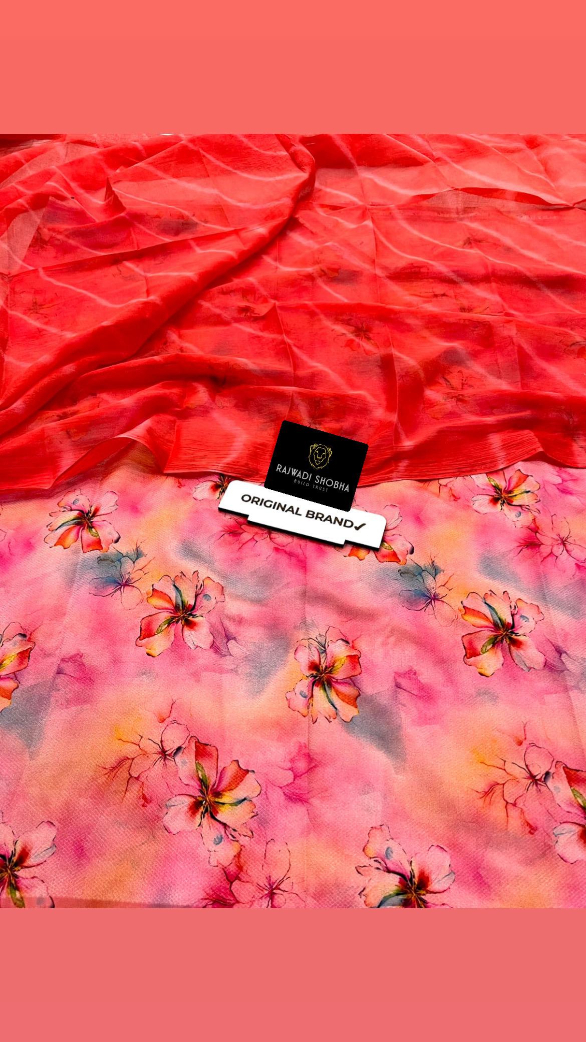 All over High quality jecurd fabric with digital print , With matching lehriya sarbti pot odhna full size