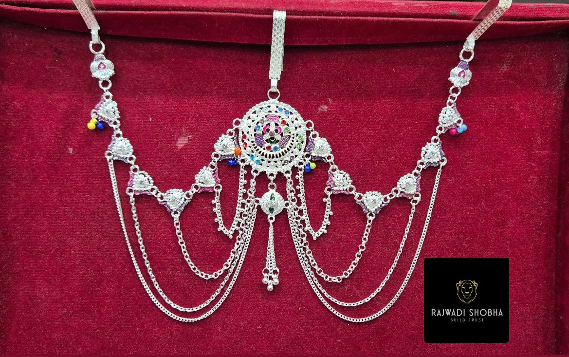 Silver-Plated kamar band, a stunning piece of belly jewelry that combines elegance and tradition
