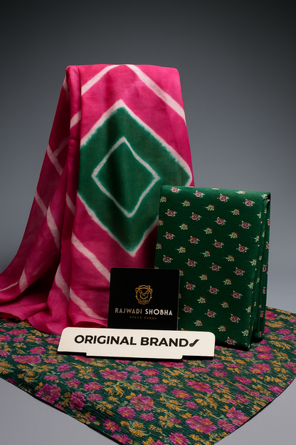 Lehnga Beautiful Orignal Katha Fabric with Beautiful Sanganeri Baarik Print