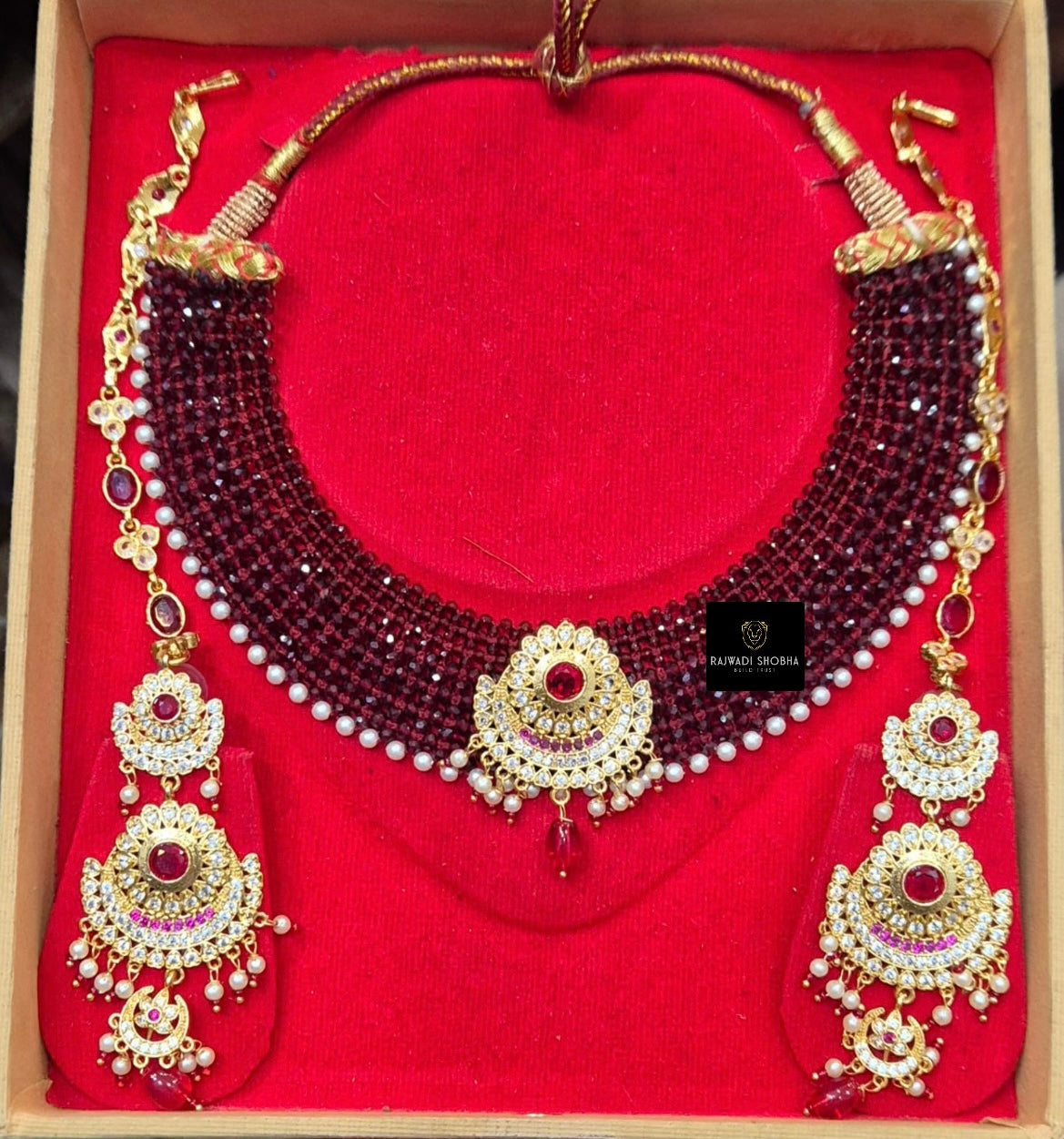Necklace with Earrings  , artificial jewellery set | Polish guarantee with Box
