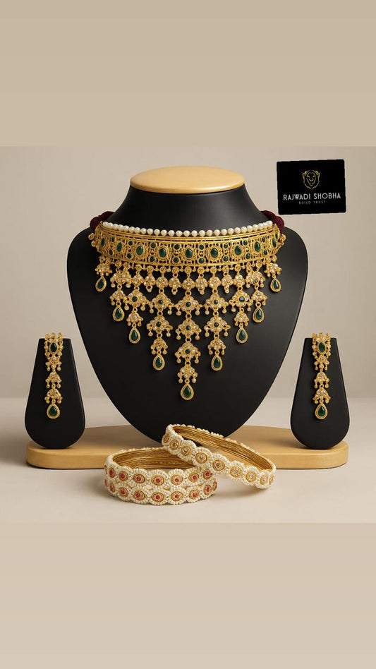 Rani Necklace I Kundan Bracelet I Combo I I Kundan work I Polish Guarantee