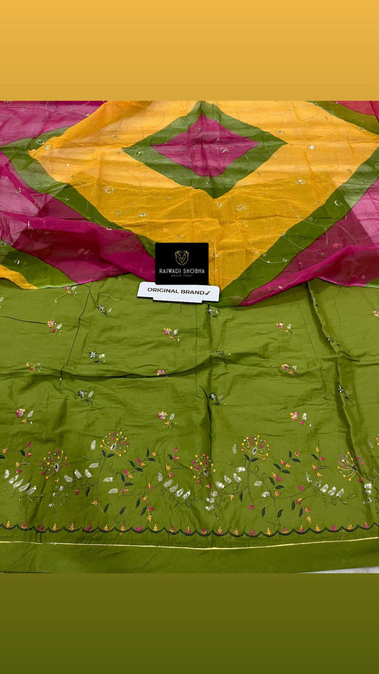 Heavy cotton 92/88 high quality fabric,Lehnga beautiful wide multi colour dhaga + taari sequence jaal work,Same as kurti work