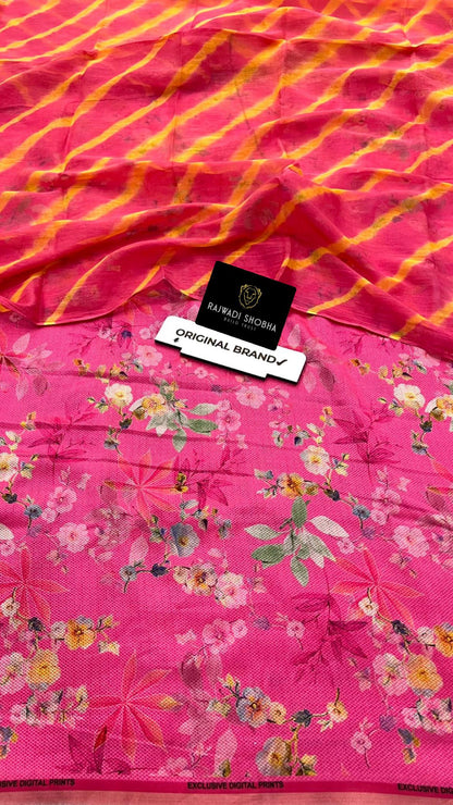 All over High quality jecurd fabric with digital print ,  With matching lehriya sarbti pot odhna full size