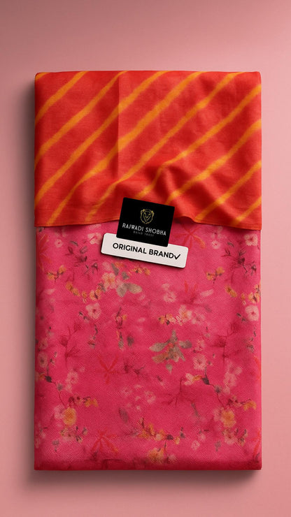 All over High quality jecurd fabric with digital print ,  With matching lehriya sarbti pot odhna full size