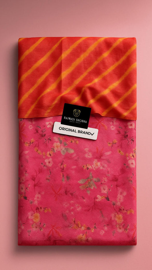 All over High quality jecurd fabric with digital print ,  With matching lehriya sarbti pot odhna full size