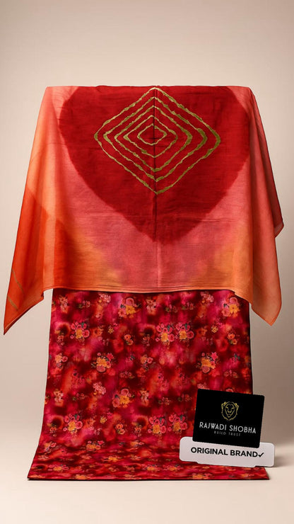 All over High quality jecurd fabric with digital print , With matching lehriya sarbti pot odhna full size