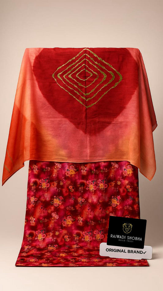 All over High quality jecurd fabric with digital print , With matching lehriya sarbti pot odhna full size