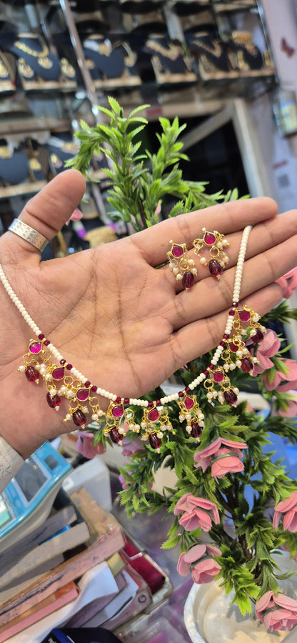 Passi Kundan Necklace and Earrings Set