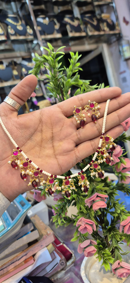 Passi Kundan Necklace and Earrings Set