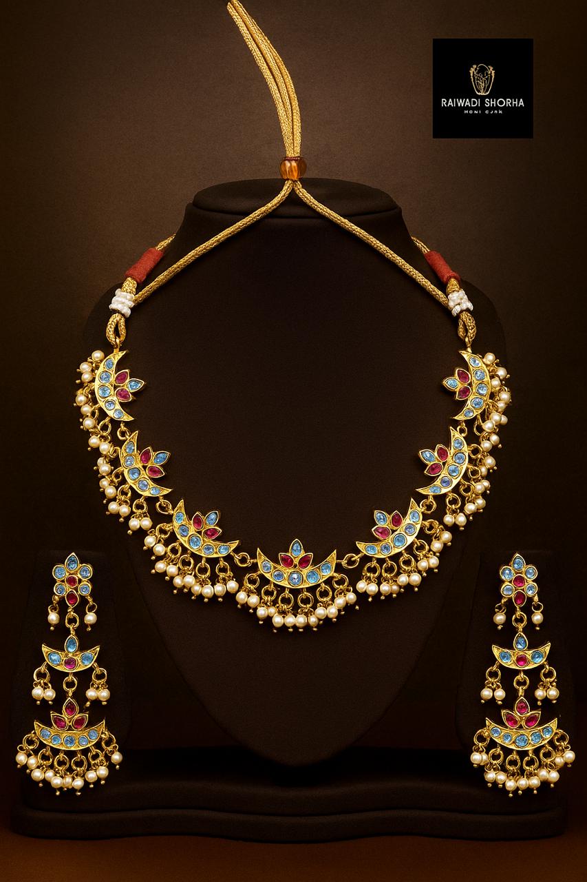 Gold-Plated Necklace and Earrings Set , Artificial Jewellery
