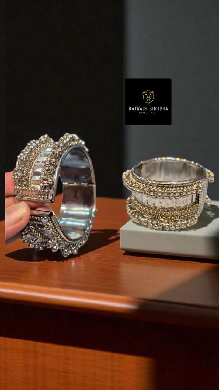 Indian-style bracelet, featuring a stunning oxidised silver design