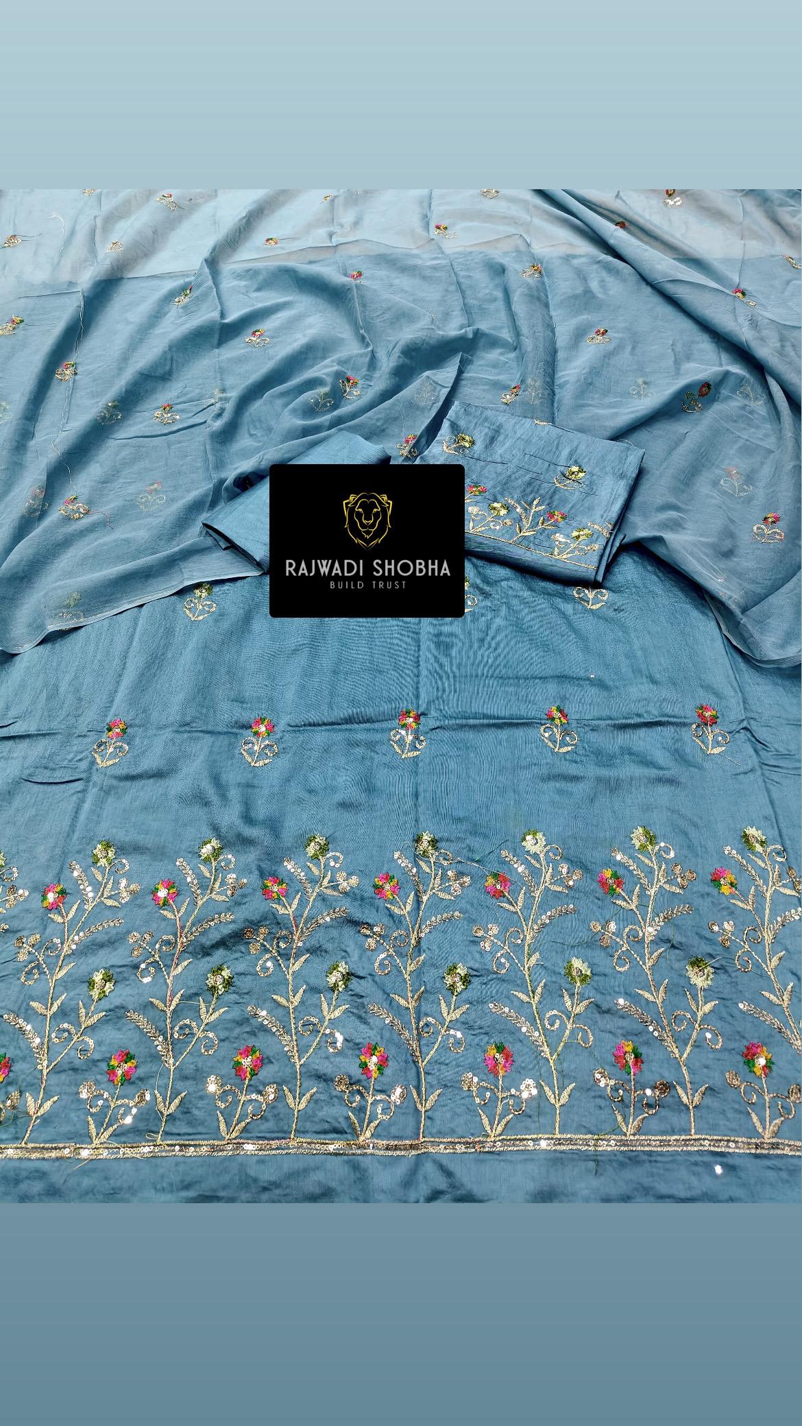 Lehnga beautiful ,Taari zari , multi colour dhaga border work , high chanderi cotton fabric