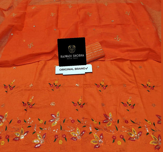 All Over Fabric Beautiful multi Colour Dhaga with shining 🌟 Taari border work Upper same as big bunti work