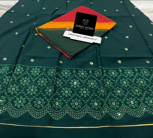 Lehnga heavy wide dhaga ,taari chikan border work, taari and bunti jaal work ✨