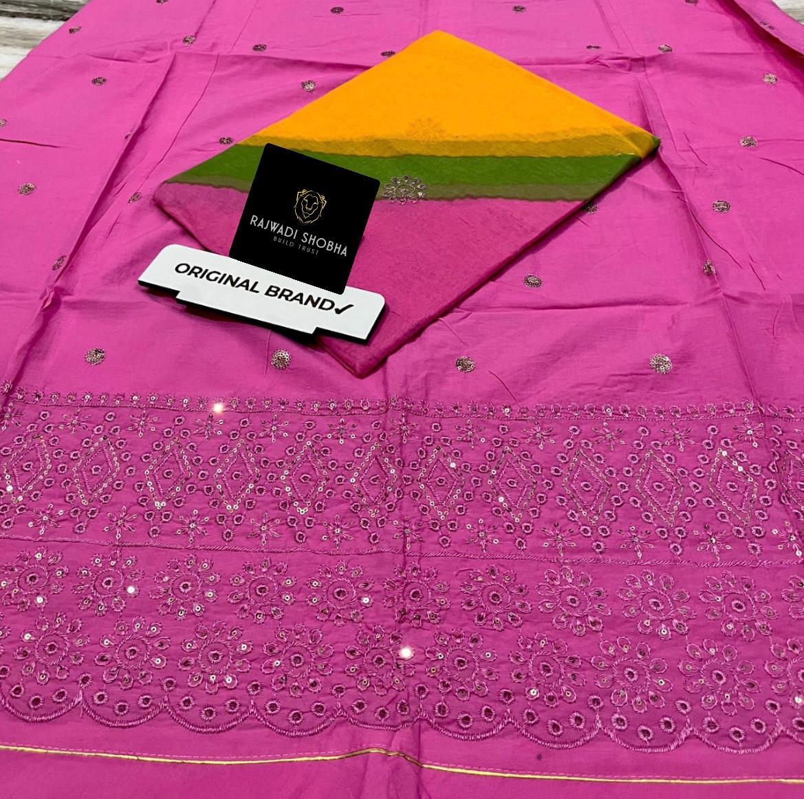 Lehnga heavy wide dhaga ,taari chikan border work, taari and bunti jaal work ✨