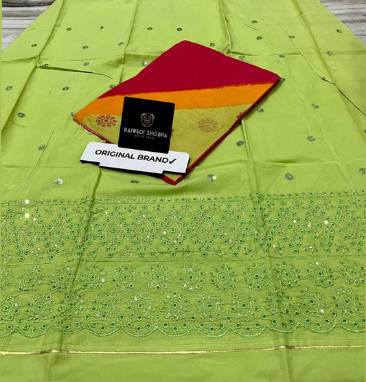 Lehnga heavy wide dhaga ,taari chikan border work, taari and bunti jaal work ✨