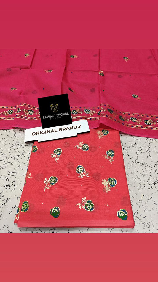 Foil print suit ,  All over beautiful multi colour print with foil gold work , Soft +High and best quality fabric ,  Odhna sarbti pot same as full foil print