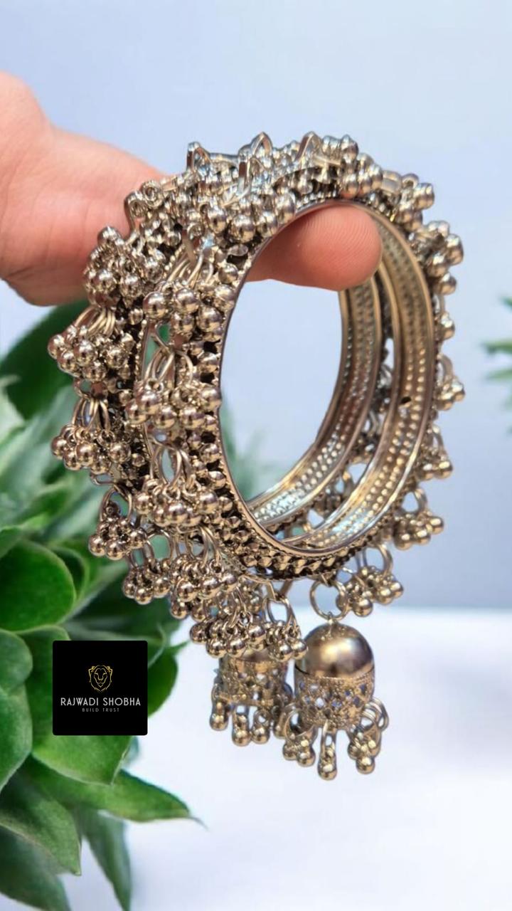 Indian-style bracelet, featuring a stunning oxidised silver design